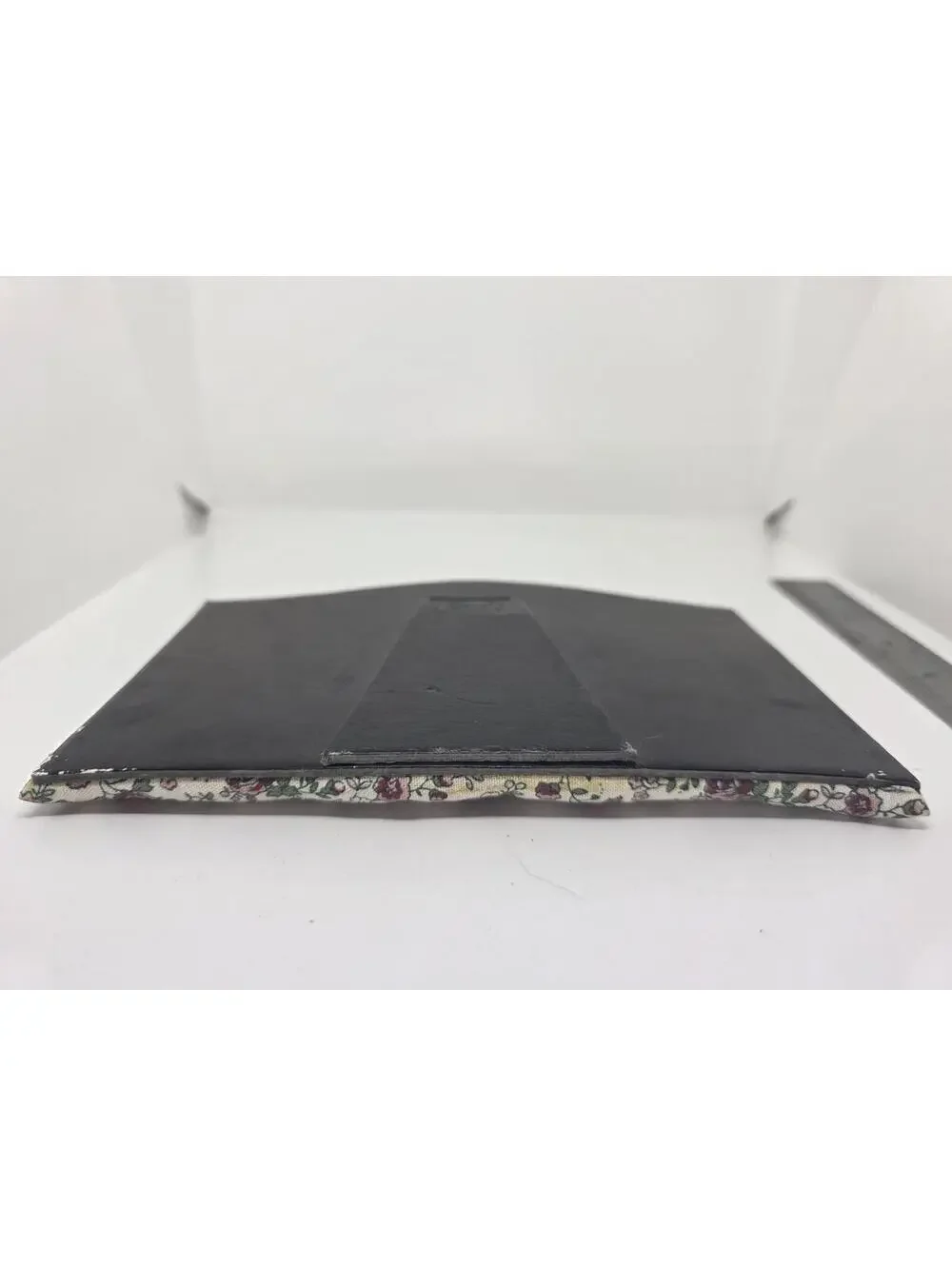 Vintage Floral Fabric Double Oval Photo Frame With Bow CUTE!